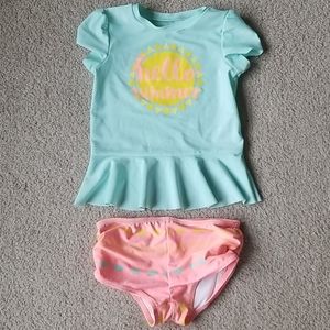 ❤️4/$20 Cat & Jack Teal/Orange 2-piece Swimsuit